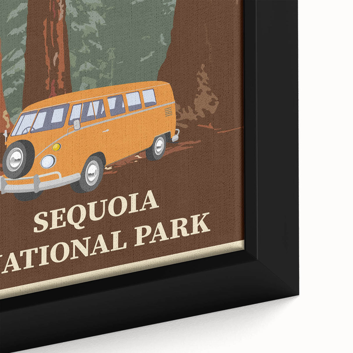 Vintage Sequoia National Park Poster - Forest Camping Art