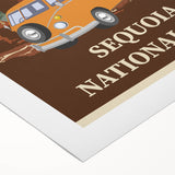 Vintage Sequoia National Park Poster - Forest Camping Art
