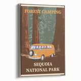 Vintage Sequoia National Park Poster - Forest Camping Art