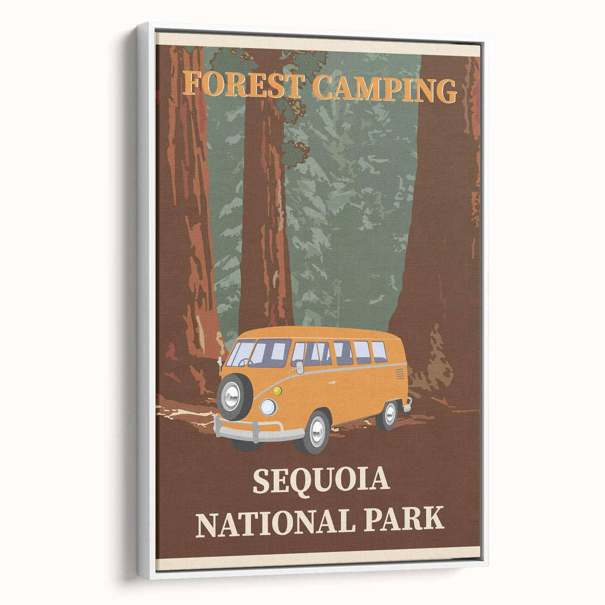 Vintage Sequoia National Park Poster - Forest Camping Art