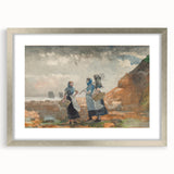 Three Fisher Girls Realism Art Print - Winslow Homer Coastal Scene, 1881