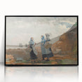 Three Fisher Girls Realism Art Print - Winslow Homer Coastal Scene, 1881