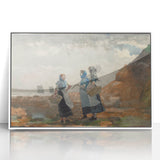 Three Fisher Girls Realism Art Print - Winslow Homer Coastal Scene, 1881