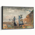 Three Fisher Girls Realism Art Print - Winslow Homer Coastal Scene, 1881