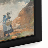 Three Fisher Girls Realism Art Print - Winslow Homer Coastal Scene, 1881