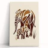Boys Room Wall Art – Safari Elephant Family