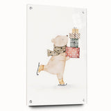 Ice Skating Bear Nursery Wall Art – Baby Room & Kids Decor Print