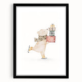 Ice Skating Bear Nursery Wall Art – Baby Room & Kids Decor Print