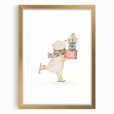 Ice Skating Bear Nursery Wall Art – Baby Room & Kids Decor Print