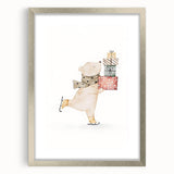 Ice Skating Bear Nursery Wall Art – Baby Room & Kids Decor Print