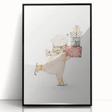 Ice Skating Bear Nursery Wall Art – Baby Room & Kids Decor Print