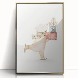 Ice Skating Bear Nursery Wall Art – Baby Room & Kids Decor Print