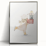 Ice Skating Bear Nursery Wall Art – Baby Room & Kids Decor Print