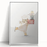 Ice Skating Bear Nursery Wall Art – Baby Room & Kids Decor Print