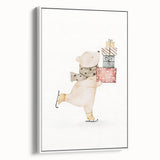 Ice Skating Bear Nursery Wall Art – Baby Room & Kids Decor Print