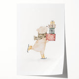 Ice Skating Bear Nursery Wall Art – Baby Room & Kids Decor Print