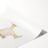 Ice Skating Bear Nursery Wall Art – Baby Room & Kids Decor Print