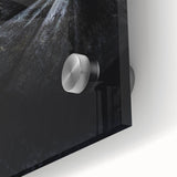 Large abstract wall art depicting autumnal hues on acrylic glass, ideal for dining room ambiance.