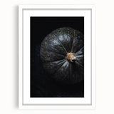 Abstract art print featuring warm autumnal hues on a white framed canvas, ideal for dining room or bedroom decor.