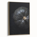 Framed canvas featuring a vintage landscape painting with autumnal trees in muted gold and black tones.