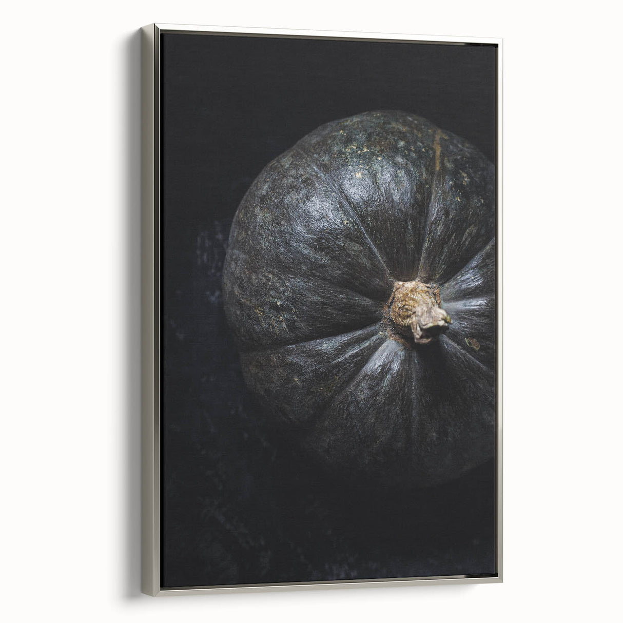 Framed canvas featuring a vintage landscape painting of autumn trees in vibrant orange and red tones.