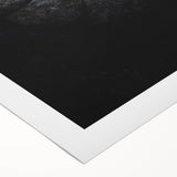 Art deco poster featuring an autumnal scene with warm orange and brown tones on a rolled canvas.