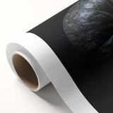 Art deco poster depicting fall scenery on rolled canvas, with warm orange and brown tones, ideal for nursery wall art.