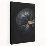 Side view of a stretched canvas featuring a minimalist fall scene with muted earth tones, ideal for kitchen wall art.