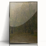Modern Wall Art: Serene Forest Pathway in Muted Green Tones