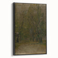 Modern Wall Art: Serene Forest Pathway in Muted Green Tones