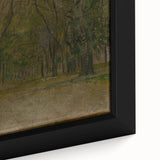 Modern Wall Art: Serene Forest Pathway in Muted Green Tones