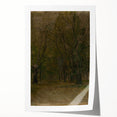 Modern Wall Art: Serene Forest Pathway in Muted Green Tones