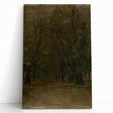 Modern Wall Art: Serene Forest Pathway in Muted Green Tones