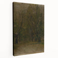 Modern Wall Art: Serene Forest Pathway in Muted Green Tones