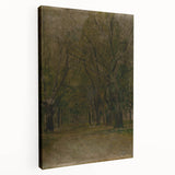 Modern Wall Art: Serene Forest Pathway in Muted Green Tones