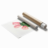 Modern Wall Art: Vibrant Rainbow Cactus Illustration with Pink Blooms