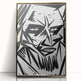 Expressionist Modern Art: Bold Black and White Portrait by Otto Lange