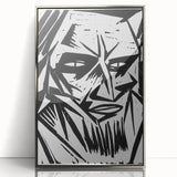 Expressionist Modern Art: Bold Black and White Portrait by Otto Lange