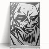 Expressionist Modern Art: Bold Black and White Portrait by Otto Lange