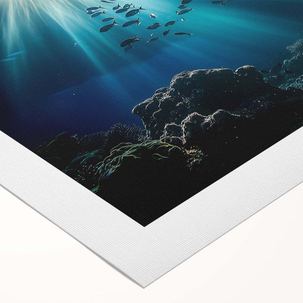 Vibrant rolled canvas artwork depicting a serene cave landscape, showcasing rich earth tones and intricate details, perfect for home decor or art enthusiasts.