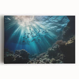 Stretched canvas artwork showcasing a stunning landscape with intricate cave formations, featuring rich colors and detailed textures, perfect for home decor.