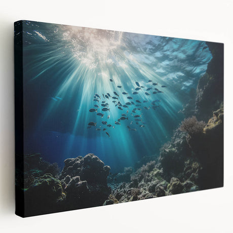 Stretched canvas artwork depicting vibrant landscapes and intricate cave formations in earthy tones, ideal for enhancing modern home decor or office spaces.