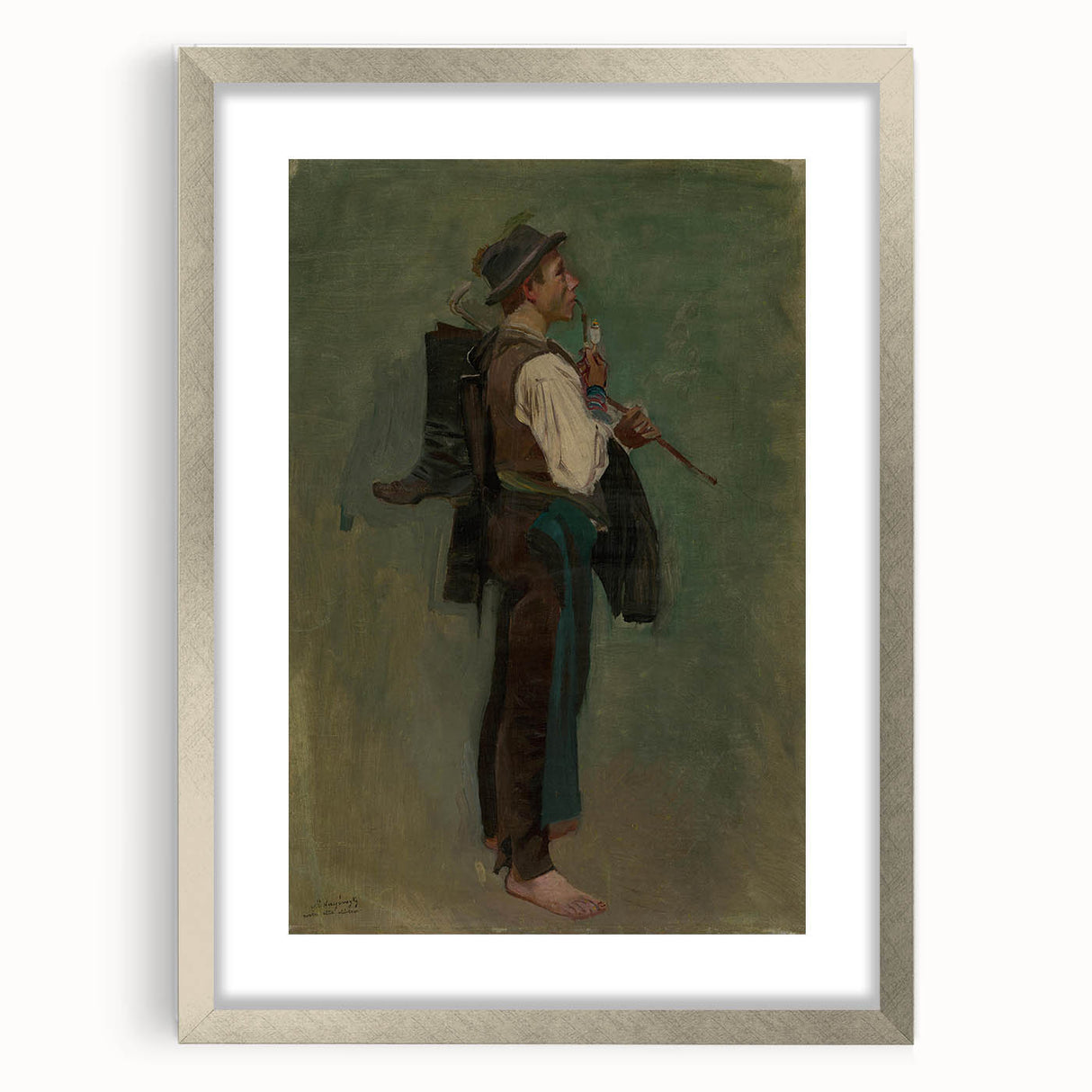 Romanticism Art - Young Man with Pipe by Ladislav Mednyánszky Print