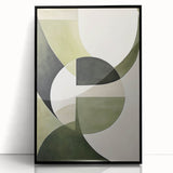 Modern Dining Room Wall Art – Abstract Green and White Canvas Print