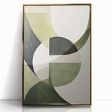 Modern Dining Room Wall Art – Abstract Green and White Canvas Print