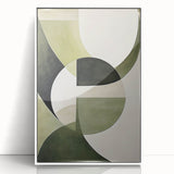 Modern Dining Room Wall Art – Abstract Green and White Canvas Print