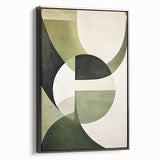 Modern Dining Room Wall Art – Abstract Green and White Canvas Print