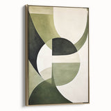 Modern Dining Room Wall Art – Abstract Green and White Canvas Print