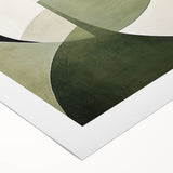 Modern Dining Room Wall Art – Abstract Green and White Canvas Print