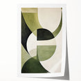 Modern Dining Room Wall Art – Abstract Green and White Canvas Print